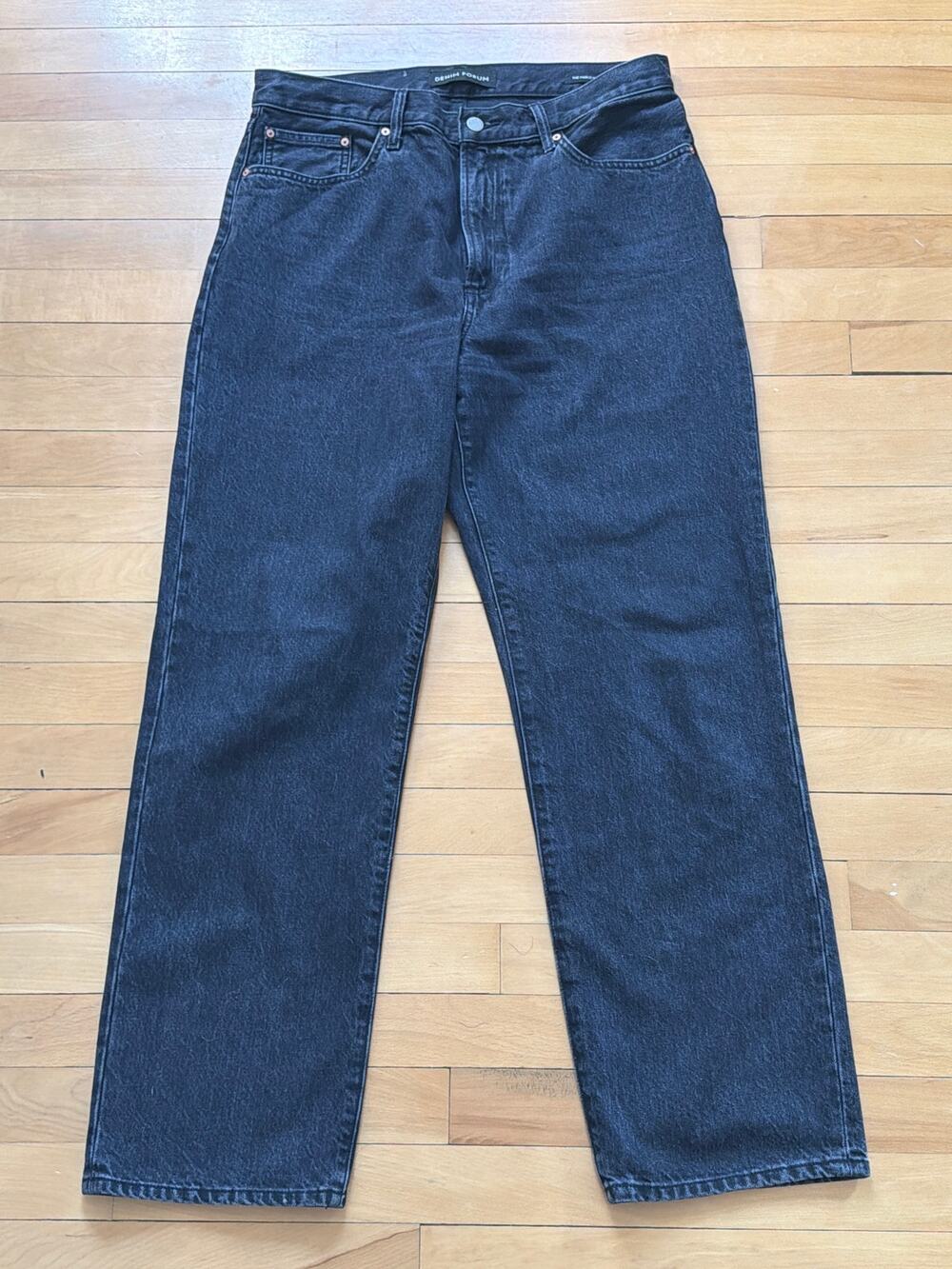 Denim Forum Size 31 The Marlo High-Rise Black Straight Leg Jeans